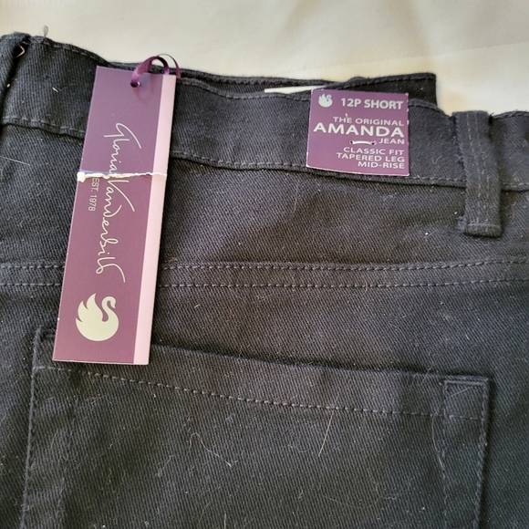 Gloria Vanderbilt black jeans size 12P - Picture 3 of 6